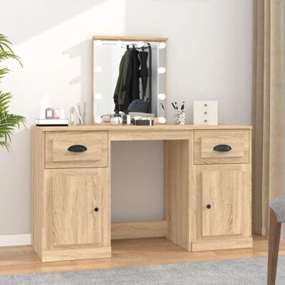 Coiffeuse Sonoma Oak avec LED vidaXL - Bureau de maquillage Coiffeuse Sonoma Oak avec LED vidaXL - Bureau de maquillage