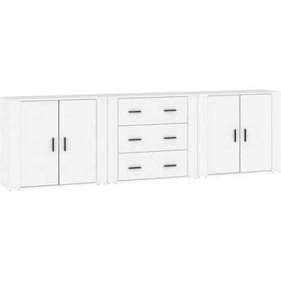 vidaXL Weiße 3x Sideboards Sperrholz Stauraum - Sideboard vidaXL Weiße 3x Sideboards Sperrholz Stauraum - Sideboard