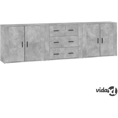 vidaXL Dressoir - Multiplex hout - Beton grijs - Dressoir vidaXL Dressoir - Multiplex hout - Beton grijs - Dressoir