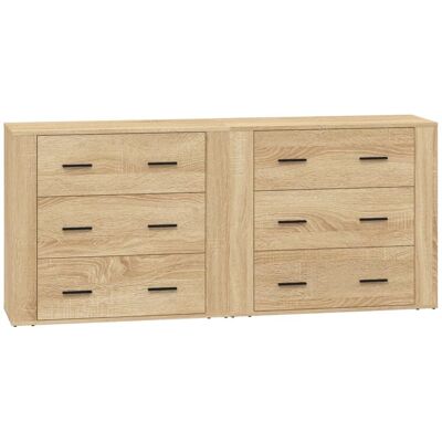 vidaXL Sonoma Eiche 2er Sideboards - Wohnzimmermöbel vidaXL Sonoma Eiche 2er Sideboards - Wohnzimmermöbel