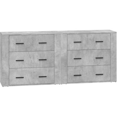 vidaXL Dressoirs Beton Grijs 2 stuks - Sideboards vidaXL Dressoirs Beton Grijs 2 stuks - Sideboards