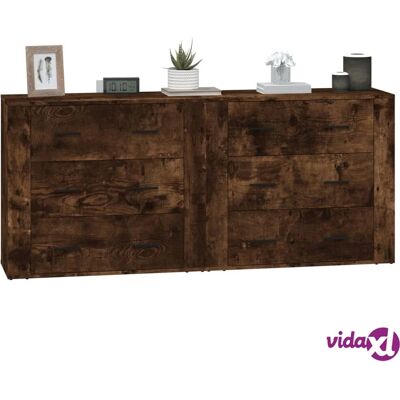 vidaXL 2x Dressoirs Rookeiken Hout - Sideboards vidaXL 2x Dressoirs Rookeiken Hout - Sideboards