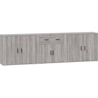 vidaXL 3x Dressoirs Grijs Sonoma Hout - Sideboards vidaXL 3x Dressoirs Grijs Sonoma Hout - Sideboards