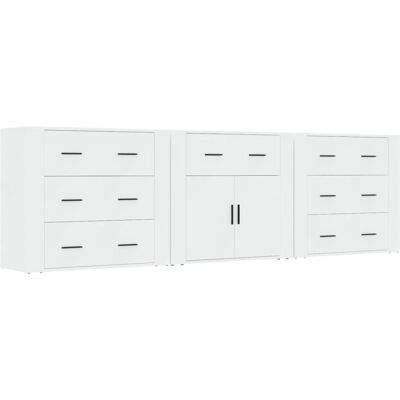 vidaXL Weiße 3er Sideboard - Wohnzimmer Möbel vidaXL Weiße 3er Sideboard - Wohnzimmer Möbel