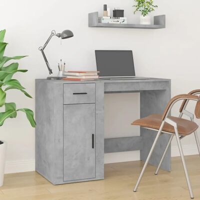 vidaXL Schreibtisch mit Schrank Beton Grau - Büromöbel vidaXL Schreibtisch mit Schrank Beton Grau - Büromöbel