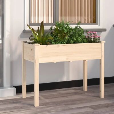 vidaXL Houten plantenbak met liner 118x59x76 cm - Bloempot vidaXL Houten plantenbak met liner 118x59x76 cm - Bloempot