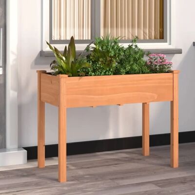 vidaXL Bruine 118x59x76 cm plantenbak met voering - plantenbak vidaXL Bruine 118x59x76 cm plantenbak met voering - plantenbak