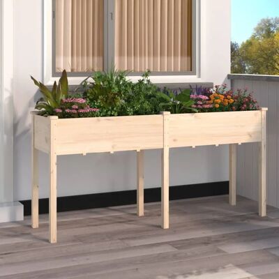 vidaXL Bloempot 161x45x76cm Lichtbruin Sparrenhout - Plantenkas / Pot vidaXL Bloempot 161x45x76cm Lichtbruin Sparrenhout - Plantenkas / Pot