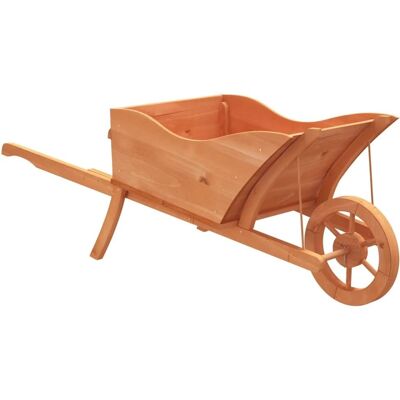 vidaXL Holzkarre Pflanzer - Gartendekor vidaXL Holzkarre Pflanzer - Gartendekor
