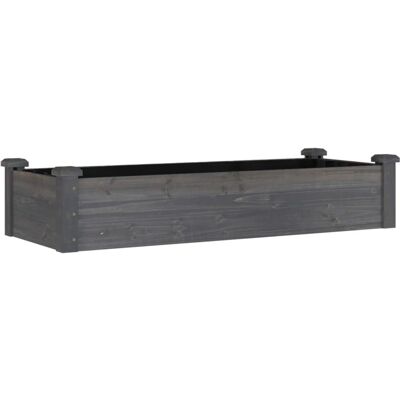 vidaXL Garten Hochbeet mit Liners - 120x45x25 cm, Massiv Fichtenholz, Grau vidaXL Garten Hochbeet mit Liners - 120x45x25 cm, Massiv Fichtenholz, Grau