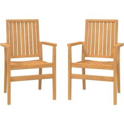 vidaXL Stapelbare Gartenstühle Teak Braun vidaXL Stapelbare Gartenstühle Teak Braun