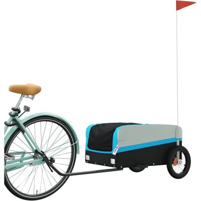 vidaXL Fahrrad Anhänger - Eisen, Blau, 122x52.5x42.5cm - Fahrrad Anhänger vidaXL Fahrrad Anhänger - Eisen, Blau, 122x52.5x42.5cm - Fahrrad Anhänger