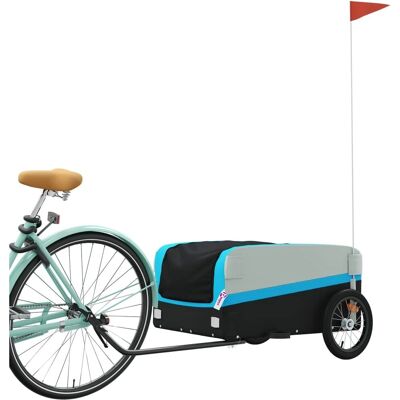 vidaXL Fahrradanhänger - 45 kg, Blau, 126x63x50cm vidaXL Fahrradanhänger - 45 kg, Blau, 126x63x50cm