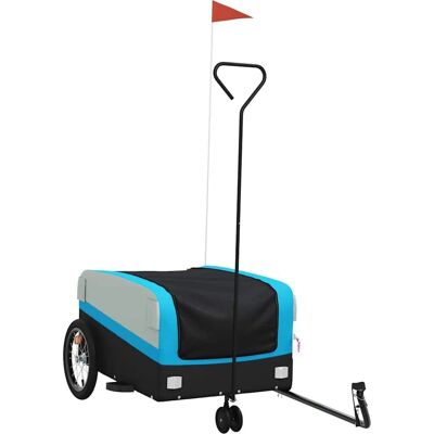 vidaXL Fietstrailer - Staal, Blauw & Zwart vidaXL Fietstrailer - Staal, Blauw & Zwart
