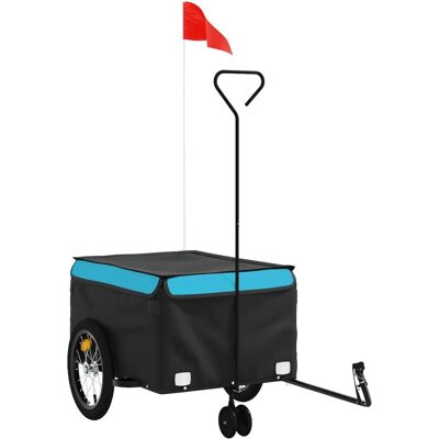 vidaXL Fahrradanhänger - Eisen, Blau & Schwarz - 45 kg - Fahrradanhänger vidaXL Fahrradanhänger - Eisen, Blau & Schwarz - 45 kg - Fahrradanhänger