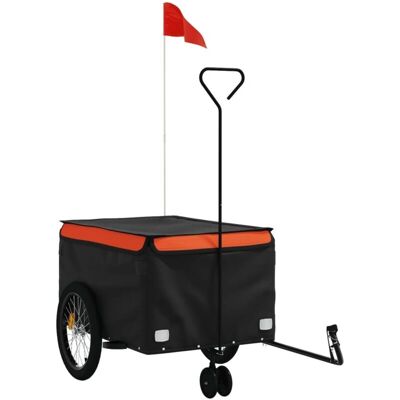 vidaXL Fahrradanhänger - Robustes Eisen, Orange und Schwarz vidaXL Fahrradanhänger - Robustes Eisen, Orange und Schwarz