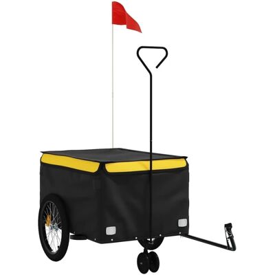 vidaXL Fahrrad Anhänger 137x68x59cm - Schweres Eisen - Gelb & Schwarz vidaXL Fahrrad Anhänger 137x68x59cm - Schweres Eisen - Gelb & Schwarz