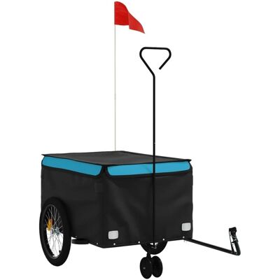 vidaXL Fahrrad Anhänger - Eisen, 137x68x59 cm, Blau/Schwarz - Fahrrad Anhänger vidaXL Fahrrad Anhänger - Eisen, 137x68x59 cm, Blau/Schwarz - Fahrrad Anhänger