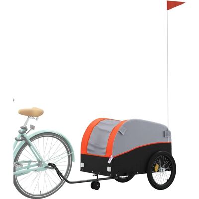 vidaXL Fahrradanhänger - Schweres Eisen, Orange, 126x63x63cm vidaXL Fahrradanhänger - Schweres Eisen, Orange, 126x63x63cm
