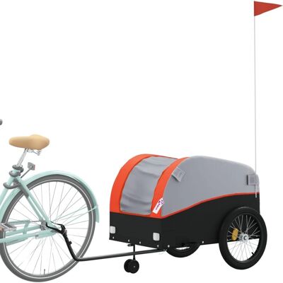 vidaXL Fahrradanhänger - Eisen & Orange - 45 kg - Fahrradanhänger vidaXL Fahrradanhänger - Eisen & Orange - 45 kg - Fahrradanhänger