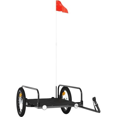 vidaXL Fahrradanhänger Schwarz 126x63x34 cm Eisen - Fahrrad-Gepäckträger vidaXL Fahrradanhänger Schwarz 126x63x34 cm Eisen - Fahrrad-Gepäckträger