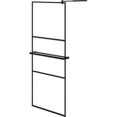 vidaXL 80x195cm Schwarze Walk-in-Duschwand mit Ablage - Duschwand vidaXL 80x195cm Schwarze Walk-in-Duschwand mit Ablage - Duschwand
