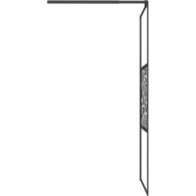 vidaXL Walk-in Duschwand mit Ablage Schwarz 80x195cm - Badewannenabtrennung vidaXL Walk-in Duschwand mit Ablage Schwarz 80x195cm - Badewannenabtrennung