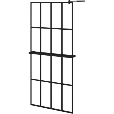 vidaXL Walk-in Duschwand mit Ablage - 90x195 cm ESG Glas & Aluminium vidaXL Walk-in Duschwand mit Ablage - 90x195 cm ESG Glas & Aluminium