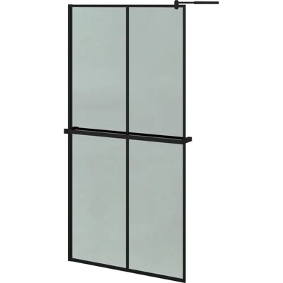 vidaXL Schwarze Walk-in-Duschwand mit Ablage - Duschwand vidaXL Schwarze Walk-in-Duschwand mit Ablage - Duschwand