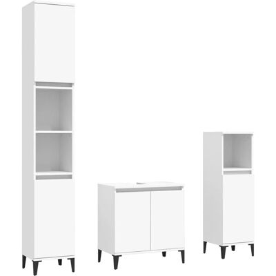 vidaXL 3185589 Badeværelsesmøbel-Set - Hvid - Badeværelsesmøbler vidaXL 3185589 Badeværelsesmøbel-Set - Hvid - Badeværelsesmøbler