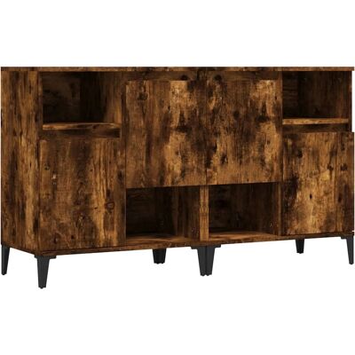 Maisonchic - 2-Piece Wood Sideboard in Smoked Oak - 60x35x70 cm Maisonchic - 2-Piece Wood Sideboard in Smoked Oak - 60x35x70 cm
