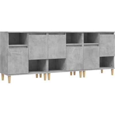 vidaXL 3185739 Ensemble de 3 Bahuts Gris Moderne - Publicité vidaXL 3185739 Ensemble de 3 Bahuts Gris Moderne - Publicité