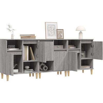 Maisonchic - Modern Gray Sonoma 3-Drawer Sideboard - Furniture Maisonchic - Modern Gray Sonoma 3-Drawer Sideboard - Furniture