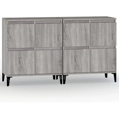 vidaXL Grijze Sonoma 2-delige Dressoir - Woonkamer Meubel vidaXL Grijze Sonoma 2-delige Dressoir - Woonkamer Meubel