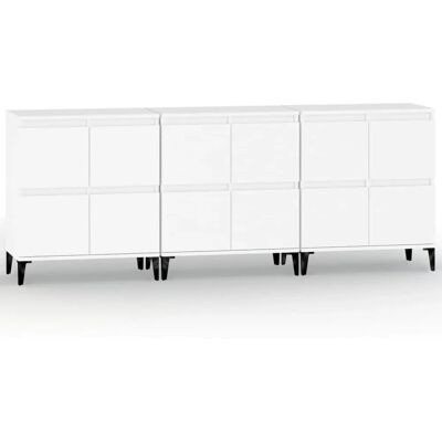 vidaXL 3185775 Weiß 3-teiliger Wohnzimmer-Sideboard - Sideboard vidaXL 3185775 Weiß 3-teiliger Wohnzimmer-Sideboard - Sideboard