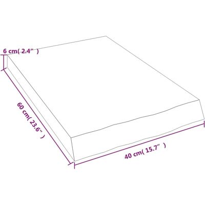 vidaXL Jasnobrązowy 40x60x(2-6) cm Blat łazienkowy z drewna vidaXL Jasnobrązowy 40x60x(2-6) cm Blat łazienkowy z drewna