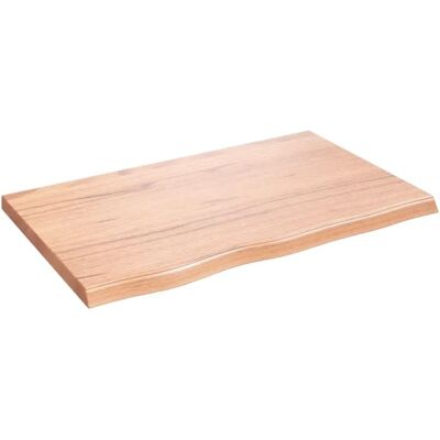 vidaXL Badeværelsesbord lys brun 80x50x(2-4) cm Behandlet Massivt Træ - Badeværelsesbord vidaXL Badeværelsesbord lys brun 80x50x(2-4) cm Behandlet Massivt Træ - Badeværelsesbord