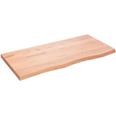 Plan de vasque en bois vidaXL - Marron clair 100x50x(2-4)cm Plan de vasque en bois vidaXL - Marron clair 100x50x(2-4)cm