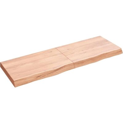 vidaXL Solid Oak Bathroom Countertop - 120x40x6cm - Light Brown - Bathroom Countertop vidaXL Solid Oak Bathroom Countertop - 120x40x6cm - Light Brown - Bathroom Countertop