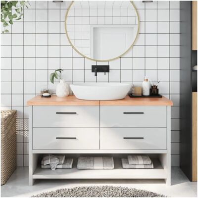 vidaXL Vaaleanruskea 140x40x4cm Käsintehty massiivinen puinen kylpyhuoneen taso vidaXL Vaaleanruskea 140x40x4cm Käsintehty massiivinen puinen kylpyhuoneen taso
