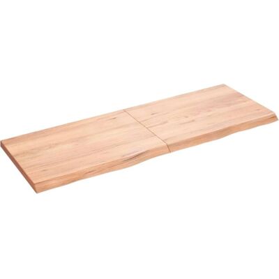 vidaXL Jasnobrązowa blat łazienkowy 140x50cm - Drewno dębowe lite vidaXL Jasnobrązowa blat łazienkowy 140x50cm - Drewno dębowe lite