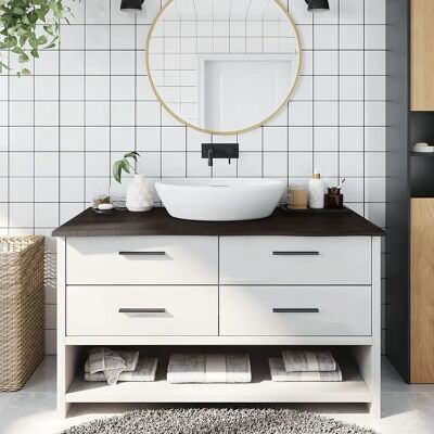 vidaXL Dark Grey Bathroom Countertop - Countertop, Oak Wood, 100x60x2 cm vidaXL Dark Grey Bathroom Countertop - Countertop, Oak Wood, 100x60x2 cm