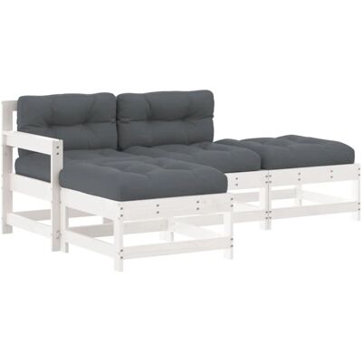 VidaXL Gartenmöbel-Set - Modulares 4-teiliges Weiß - Gartenmöbel VidaXL Gartenmöbel-Set - Modulares 4-teiliges Weiß - Gartenmöbel