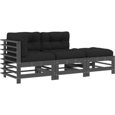 vidaXL 3-Tlg. Garten-Lounge-Set Mit Kissen Honigbraun Massivholz vidaXL 3-Tlg. Garten-Lounge-Set Mit Kissen Honigbraun Massivholz