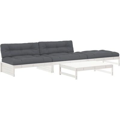 VidaXL 3186110 zestaw mebli ogrodowych - Modułowy, Biały, 4 Miejsca VidaXL 3186110 zestaw mebli ogrodowych - Modułowy, Biały, 4 Miejsca