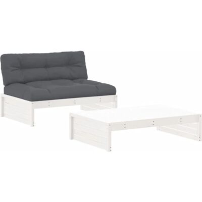 VidaXL Gartenset - Weiß, Modular, Kiefernholz VidaXL Gartenset - Weiß, Modular, Kiefernholz
