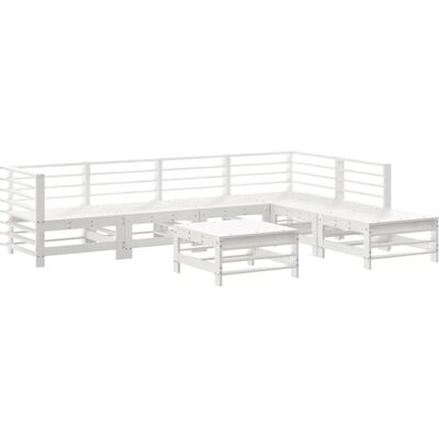 vidaXL 3186439 Gartenmöbelset Weiß Kiefer 7-teilig Modulares Sofa vidaXL 3186439 Gartenmöbelset Weiß Kiefer 7-teilig Modulares Sofa