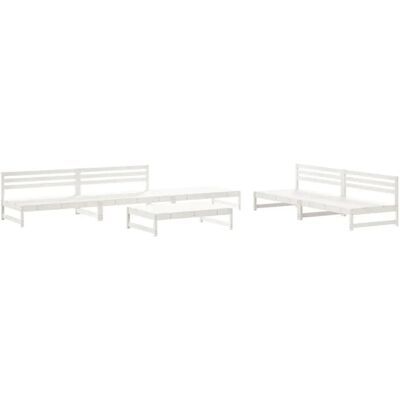 vidaXL Gartenmöbel-Set Weiß - Modulares Lounge-Set 6 Stück vidaXL Gartenmöbel-Set Weiß - Modulares Lounge-Set 6 Stück