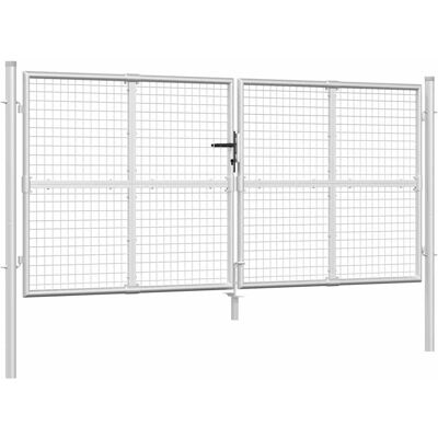 vidaXL Tuinpoort Zilver 300x175 cm Gegalvaniseerd staal - Tuinpoort vidaXL Tuinpoort Zilver 300x175 cm Gegalvaniseerd staal - Tuinpoort