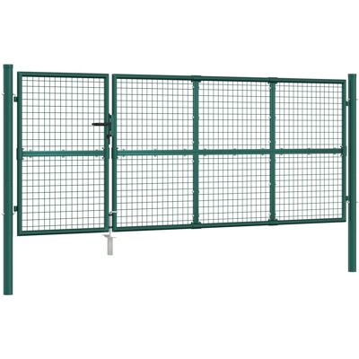 vidaXL Gartentor - Verzinkter Stahl 350x175 cm - Grün - Robust vidaXL Gartentor - Verzinkter Stahl 350x175 cm - Grün - Robust
